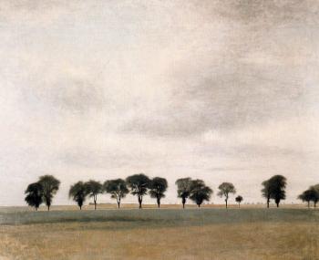 Vilhelm Hammershoi : Landscape, Kongevejen near Gentofte
